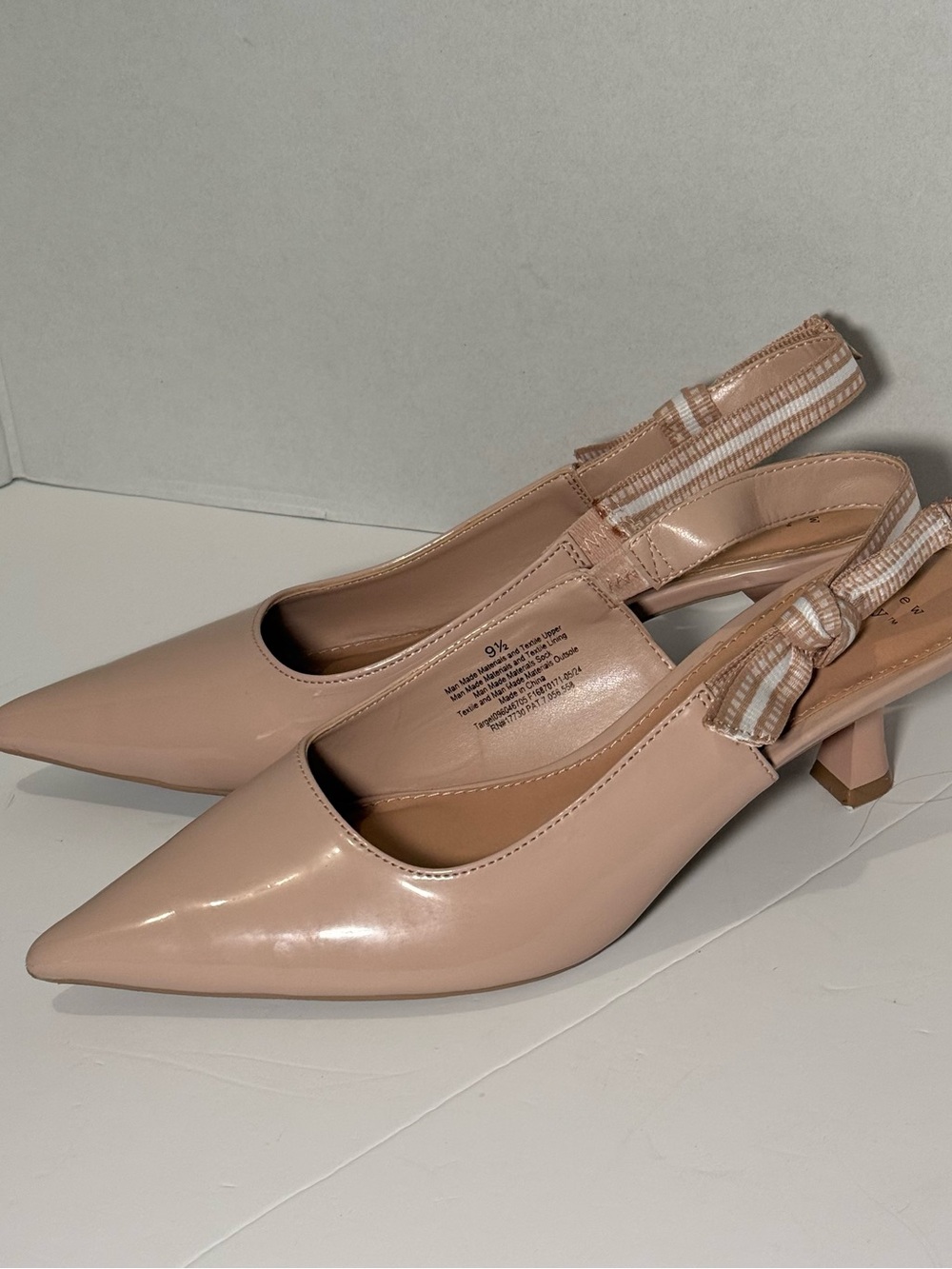 A New Day Women's Tan Milan Slingback 2.25" Kitten Heels Sz: 9.5